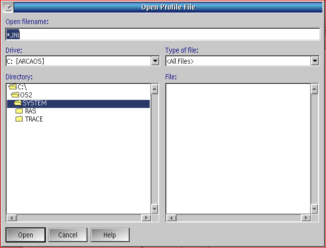 Figure 2: OS/2 File Open Container